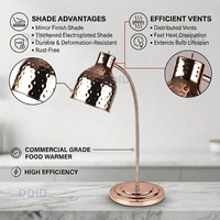 Ensemble de lampes chauffe-plats en acier inoxydable pour hôtels et restaurants, col de cygne flexible et réglable, équipement de cuisine commerciale pour le maintien au chaud des aliments