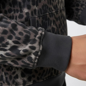 Mens <b>Leopard</b> <b>Print</b> Hooded Sweatshirt Regular Fit Casual Long Sleeve 100% Polyester French Terry Autumn Wear - Product Image 6