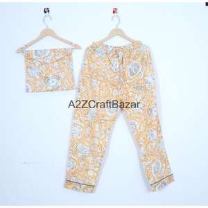 Conjunto de Pijamas Románticos de Lujo 100% Algodón, Pantalones Largos Casuales, Mangas Largas, Ropa de Dormir Gruesa para Otoño e Invierno, Cintura Elástica - Product Image 3