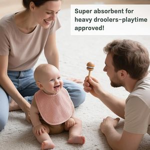 Bavoir pour bébé 100% bambou biologique pour l'alimentation et la dentition - Product Image 2