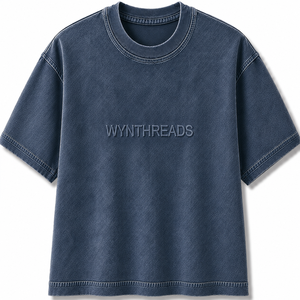 Custom Made Premium Denim Oversized Vintage Washed T-Shirts Heavyweight Cotton Streetwear Tee Custom Embroidery OEM/ODM Apparel - Product Image 1