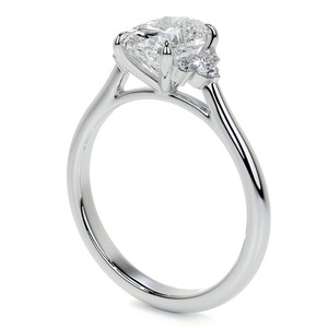 Oval Cut Moissanite <b>Ring</b> 925 Sterling <b>Silver</b> White Gold Plated Luxury <b>Solitaire</b> Engagement Wedding Promise <b>Ring</b> for Women - Product Image 4
