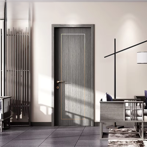 Puerta Interior de Madera Sólida Precolgada de Diseño Moderno Minimalista, Puerta Impermeable con Chapa de Teca, Roble o Nogal para Uso Residencial y Hotelero - Product Image 4