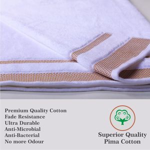 Serviette de bain en coton blanc ultra doux, tissu éponge de luxe, séchage rapide, très absorbante, écologique - Product Image 2