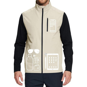 Asymmetric Men Golf Vest Quarter Zip Softshell Body <b>Warmer</b> Modern Fit Performance Athletic Gilet Outerwear New - Product Image 4