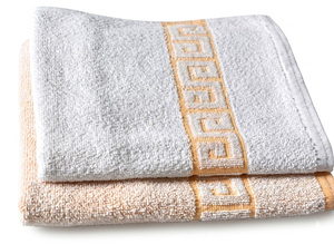 Toalla griega Master, teñida con hilo, con borde griego, de algodón de lujo, ecológica, orgánica, desechable, moderna, deportiva, extra suave, de secado rápido - Product Image 1