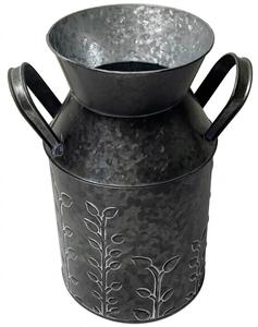 Maceta de Metal Galvanizado Rústica y Ecológica con Diseño de Hojas, Estilo Campestre para Arreglos Florales/Plantas en Interiores y Exteriores - Product Image 2