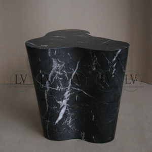 Handcrafted Cement Luxury Side Tables with Water Transfer Printing Outdoor <b>Garden</b> Side Table Wholesale from Vietnam - Product Image 2