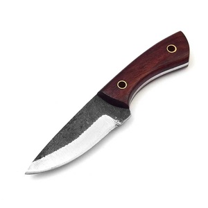 Couteau de chasse artisanal en acier au carbone de qualité industrielle avec manche en bois et étui en cuir pour le camping en plein air - Product Image 1