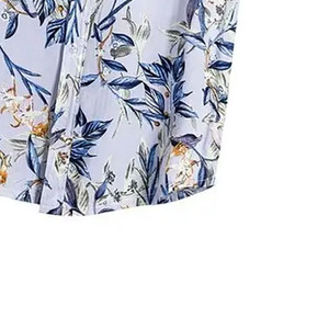 Camisa Floral con Botones para Hombre, Elegante, Ligera, de Algodón, para Vacaciones, Suministro de Fábrica OEM ODM - Product Image 2