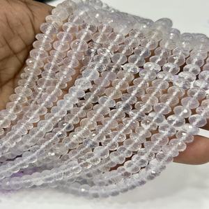 Cuentas Conectoras de Piedras Preciosas, Cuentas Facetadas de Cuarzo Natural AAA, Cuentas Rondelle de 8 mm, Hilo de 8 Pulgadas - Product Image 1