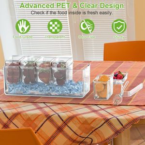 Vassoio da Bar con 5 Contenitori Rimovibili, Porta Condimenti con Piatto Refrigerato per Insalata, Contenitore per Alimenti e Porta Guarnizioni - Product Image 2