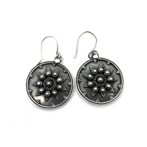 Pendientes Colgantes Vintage Sunburst Silver Mountain SKU7645, Plata de Ley 925, Hechos a Mano, Estilo Boho, Modernos, para Mujer - Product Image 1