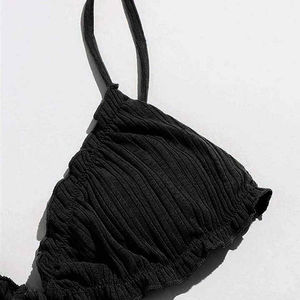 Ensemble de bikini brésilien taille haute simple pour femme, fabricant OEM, fournisseur, Spandex/Polyester, séchage rapide, anti-UV - Product Image 3