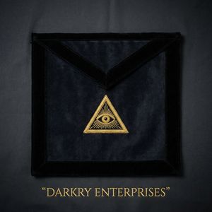 Delantal Masónico Hecho a Mano Personalizado, Terciopelo Negro con Bordado de Hilo Dorado, Ojo que Todo lo Ve, Triángulo - Product Image 1