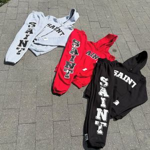 Chándal de invierno de talla grande, grueso, liso, con lavado ácido, personalizable con marca, etiqueta privada, suministro al por mayor - Product Image 4