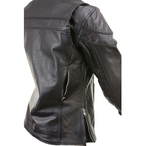 Chaqueta de Motociclista Clásica de Cuero y Textil para Mujer SAMROZ SPORTS - Uso Durante Todo el Año - Product Image 3