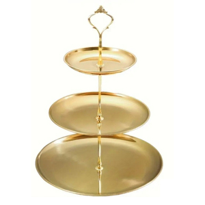 Vintage Hand Hammered Finish Decorative Metal <b>Cake</b> Stand Unique Design 3 <b>Tier</b> Stand Perfect For Dessert And Parties Display - Product Image 5