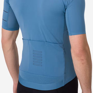 Maillot de cyclisme professionnel pour homme adulte, sans motif, avec fermeture éclair intégrale, écologique, personnalisable, en polyester respirant et à séchage rapide - Product Image 6