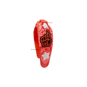 Vente en gros de bandeaux noués faits main avec perles pour les jours de match, designs personnalisés approuvés par le stade, bandeaux perlés personnalisés disponibles - Product Image 2