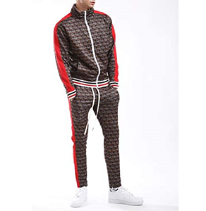 Conjuntos de dos piezas con cuello cubierto y cremallera frontal para hombre, trajes de chándal acanalados con cremallera lateral, 2022 - Product Image 3