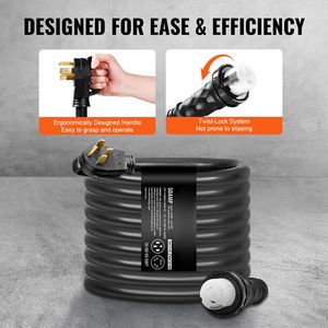 Cavo di Alimentazione per Generatore NEMA 14-50P/SS2-50R STW 6/3+8/1 AWG 50 Amp, Kit Scatola di Ingresso da 50 Piedi con Connettore Twist Lock C, Parti e Accessori per Elettricità - Product Image 6