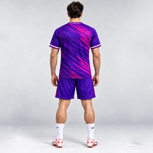 Maillot de football/soccer personnalisé en polyester respirant et écologique pour homme, toutes saisons, imperméable, séchage rapide, UPF 50+ - Product Image 4