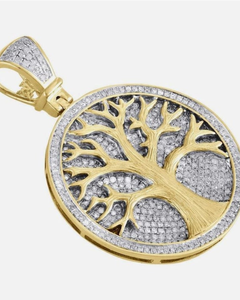 Colgante Espiritual Medallón Árbol de la Vida de Plata 925 con Moissanita Iced Out, Joyería Celta, Colgante HipHop Inspirado en la Herencia - Product Image 1