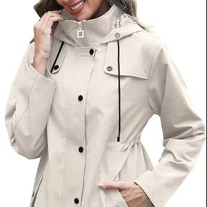 Wholesale Designer Men Long Winter Outdoor Windbreaker Jacket Stand Collar Vintage Style Lightweight Windproof Waterproof Front - Product Image 1