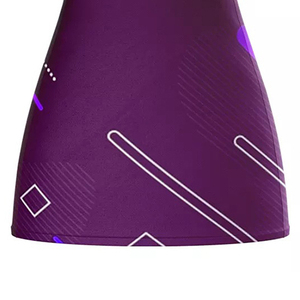 Vestido de tenis sin mangas con estampado geométrico morado para mujer, camiseta sin mangas ajustada que absorbe la humedad, ropa deportiva de poliéster para todas las estaciones - Product Image 4