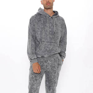 Chándal con efecto acid wash para hombre, el mejor precio, ropa deportiva transpirable para correr, chándal con efecto acid wash para hombre con MOQ bajo - Product Image 2