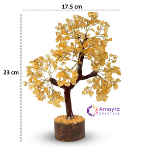 CITRINE Gemstone Waterproof 300 Beads Wooden Base Handmade Mascot Theme <b>Tree</b> Decor Flower <b>Pot</b> Wholesale AMAYRA CRYSTALS Gujarat - Product Image 2