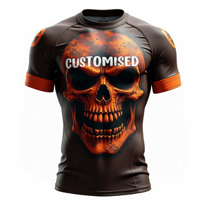 Haut de compression personnalisé de qualité supérieure à manches courtes pour MMA, BJJ, Jiu Jitsu, grappling, entraînement, gym, fitness, vêtements de performance - Product Image 1