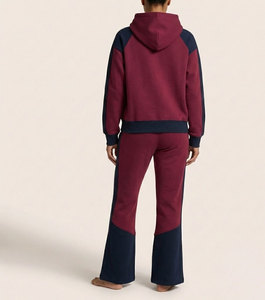 Conjuntos Deportivos de Forro Polar Personalizados de Alta Calidad OEM/ODM, Conjuntos de 2 Piezas con Bloques de Color en Contraste, Fabricante - Product Image 2