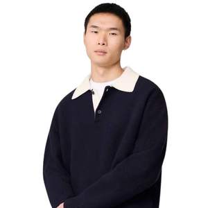 Pull en laine tricotée respirante pour homme GEARS, col rabattu boutonné, automne - Product Image 3