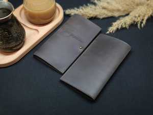 Vintage Genuine Leather Luxury Handmade Bill Holder Retro Real Leather Bill <b>Folder</b> Heritage Restaurant LBH-0234 - Product Image 4