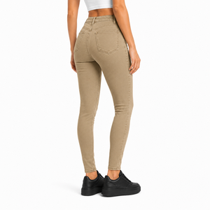 High Waist Skinny <b>Denim</b> Jeans Women Full Length Solid Color Casual <b>Stretch</b> Fitted Breathable Cotton Fabric Summer Streetwear - Product Image 4