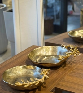 Bol de service alimentaire en aluminium poli, feuille d'or, décoratif, personnalisé avec logo, certifié CE, écologique, de luxe moderne, en stock pour les fêtes - Product Image 2
