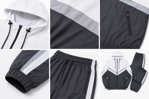 Ensemble de survêtement d'hiver personnalisé imperméable avec veste à capuche coupe-vent et pantalon de jogging pour la course et l'entraînement - Product Image 5