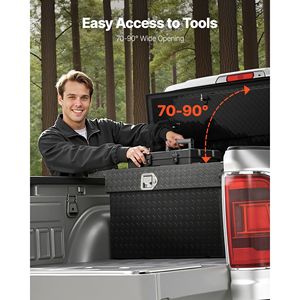 Caja de Herramientas de Aluminio Reforzado para Camioneta, 71x27x18 pulgadas, Tamaño Personalizado con Textura de Diamante para Plataforma de Camioneta, RV o Remolque - Product Image 6