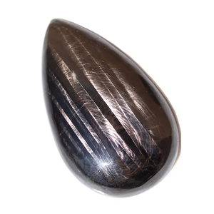 Aamna Gems Natural Hand Carved Flash Hypersthene Gemstone Oval Cut <b>Black</b> <b>Polished</b> Third Party Certified for Pendant Jewelry - Product Image 1