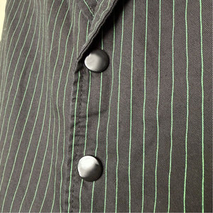 Chaleco gótico a rayas para hombre, negro, verde, estilo punk, con botones, bolsillos con solapa, forro de algodón, 2026 - Product Image 4