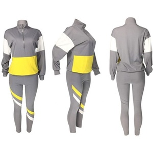 Women's Printed Breathable Zip Top Jacket and Elastic Waistband Pant Winter Sweat suit Tracksuit <b>Sets</b> Two-Piece Outfits - Product Image 4