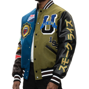 Custom Embroidery Chenille Patches Baseball <b>Jacket</b> Varsity <b>Jacket</b> Men Blank Varsity <b>Jackets</b> Wholesale Varsity <b>Jacket</b> for Men - Product Image 4