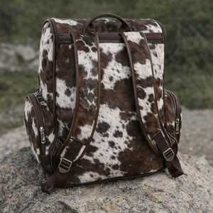 Fashion Leather Hair On Backpack Cowhide Travel Laptop Rucksack Vintage School Bag Handmade Design LHBP-0038 - Product Image 4