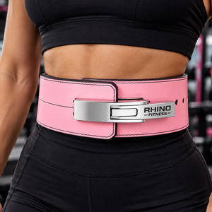 Ceinture de musculation en néoprène rose Rhino Fitness avec protection professionnelle, soutien lombaire réglable pour adultes - Product Image 3