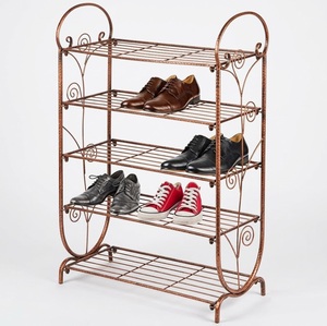 Finest Quality Iron Metal <b>Shoe</b> Rack Organizer Tier Freestanding Antique Bronze Finish <b>Shoe</b> Stand Living Room Entryway Storage - Product Image 1