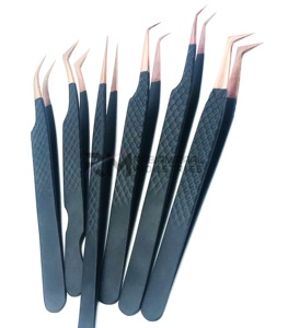 Pince à épiler RMI en acier inoxydable de haute qualité, antistatique et durable, pour extensions de cils, 90 degrés, 12 cm/14 cm - Product Image 3