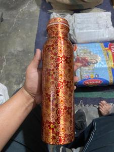 BURAQ HANDICRAT Copper Water <b>Bottle</b> 1L Design for Travel - Product Image 4