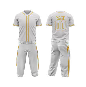 Ensemble uniforme de baseball Bad Boys gris et violet pour homme, manches courtes, respirant, tenue d'équipe avec nom et numéro personnalisés - Product Image 3